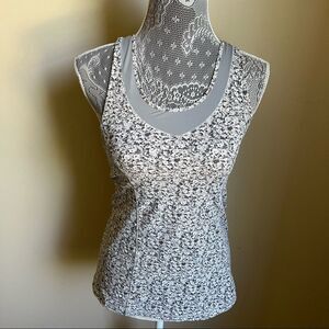 Lululemon Tone It Tank Petite Fleur Silver Spoon / Ambient Grey Sz 4